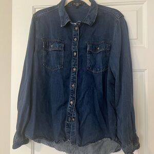 Velvet Heart Dark Blue Denim Button-Down Shirt